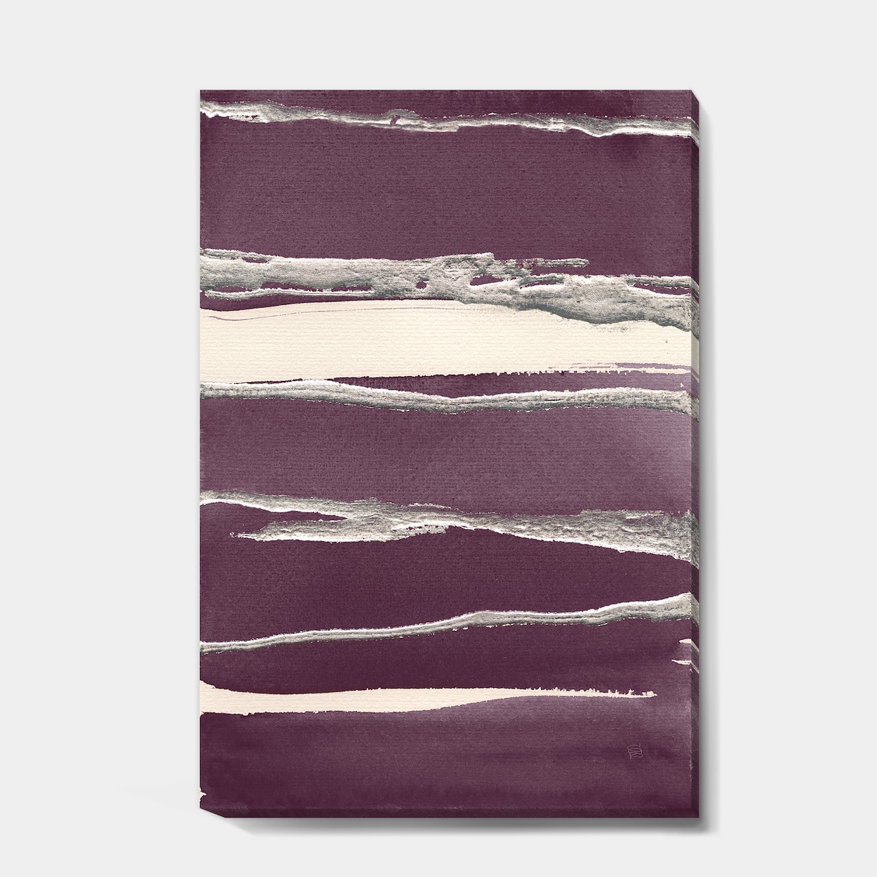 Designart - Shabby Watercolor on Purple III - Shabby Chic Premium Canvas Wall Art